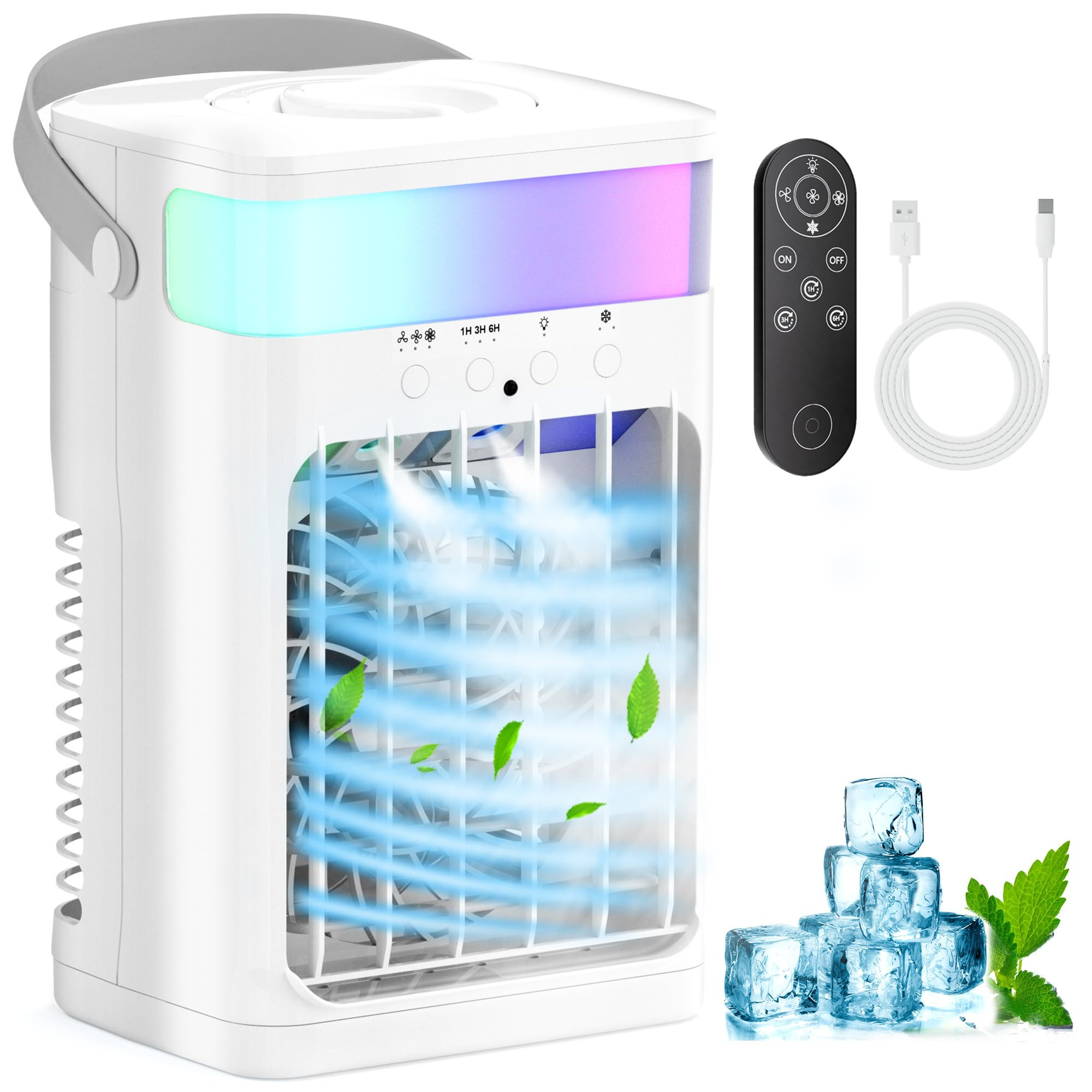 Portable Air Conditioners,Air Conditioner,Ac Unit with 1500ML Water Tank,2 Spray Ports,3 Wind Spe... | Amazon (US)