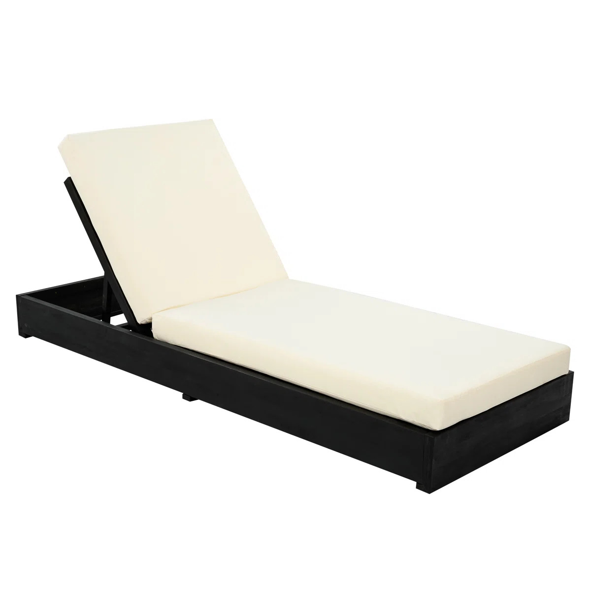 Leite 79" Long Reclining Outdoor Acacia Chaise Lounge Set with Cushions | Wayfair North America