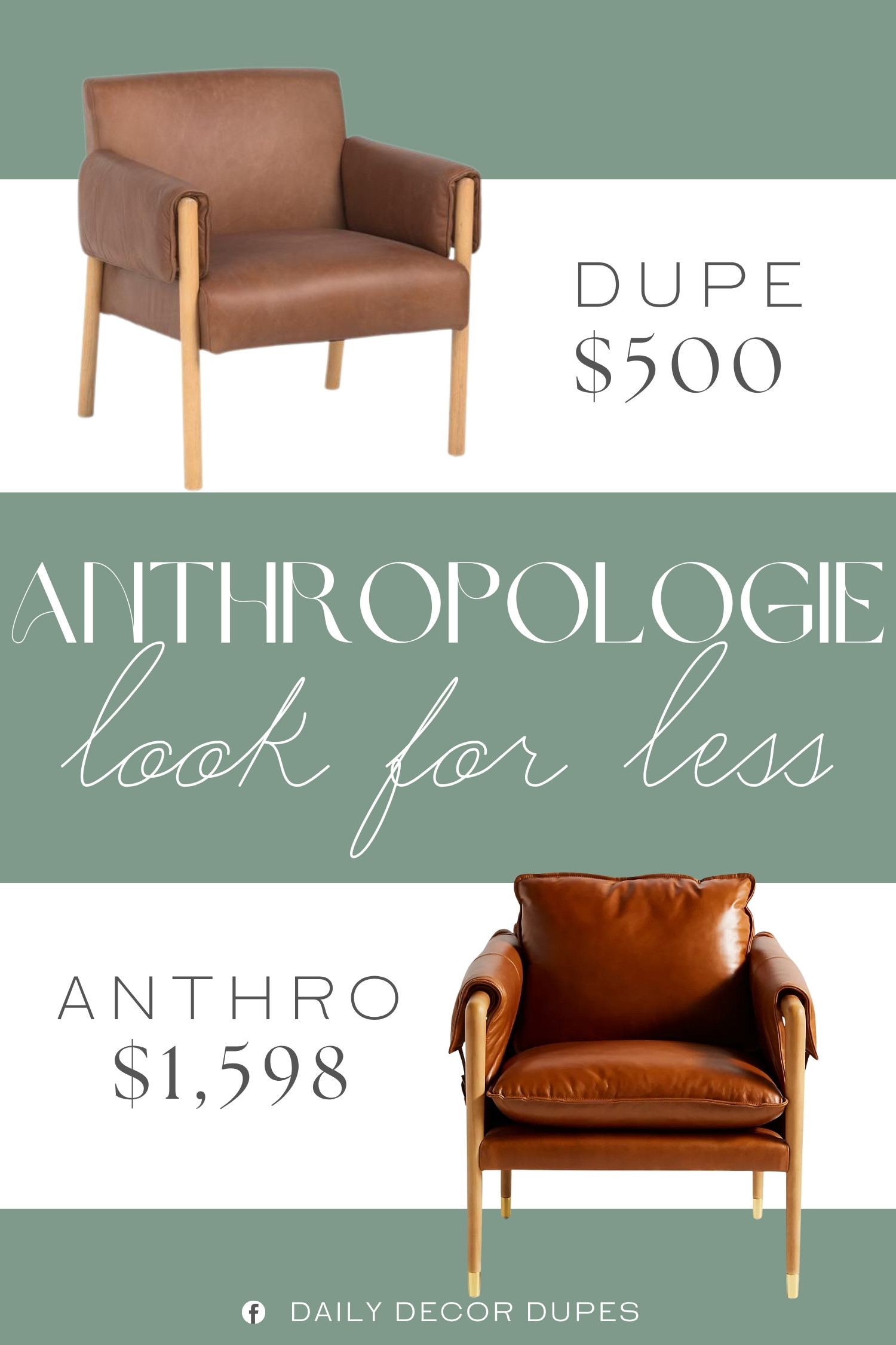 The Anthropologie Havana Leather Chair brings together a structured wooden frame, supple brown leather, and a timeless mid-century inspired design. It works especially well as a living room accent chair, reading chair, bedroom chair, or statement piece in a cozy corner. The warm leather finish pairs beautifully with neutral upholstery, natural wood, vintage decor, and earthy color palettes for a relaxed yet refined interior. 🪑✨🏡

Home more affordable option find similar look for less budget friendly affordable cheap cheaper beautiful pretty. Clearance sale coupon code discount code promo code luxury Inspo inspiration inspired by idea ideas Love like these? I share multiple every day in my FB group.
#AnthropologieInspired #LeatherChair #LeatherAccentChair #BrownLeatherChair #LeatherLoungeChair #MidCenturyModernFurniture #LivingRoomChair 

 #LTKHome
