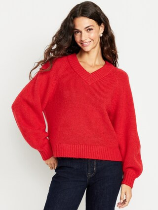 Cozy Cropped V-Neck Sweater | Old Navy (CA)
