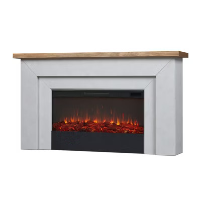 Malie 68" Landscape Electric Fireplace in Venetian Gray by Real Flame | Target