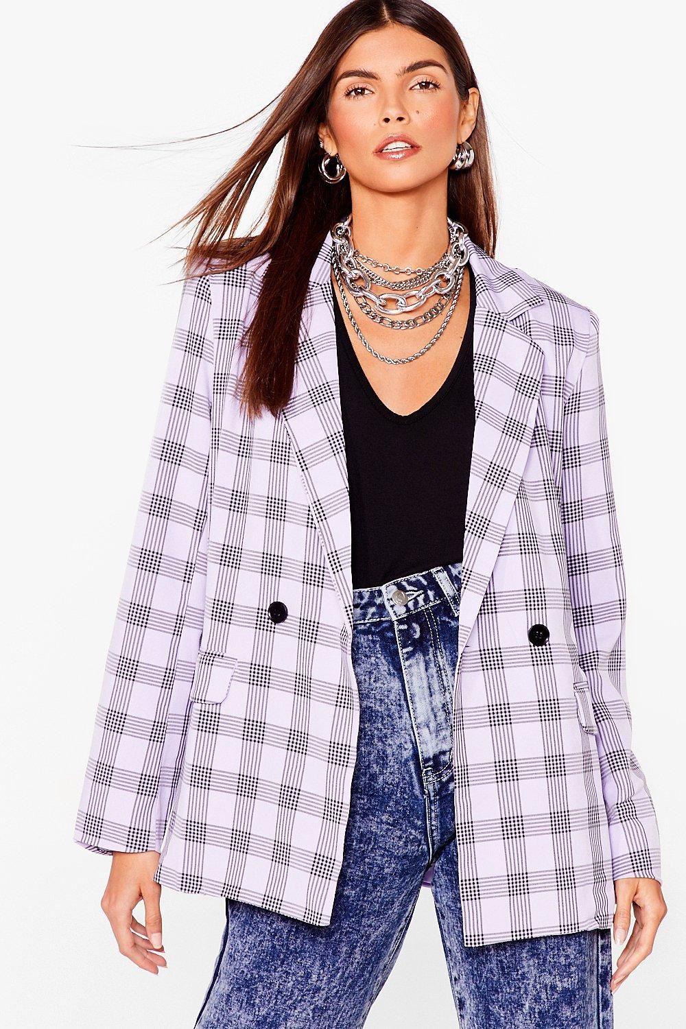 Womens Checking You Out Oversized Double Breasted Blazer - Lilac | NastyGal (US & CA)