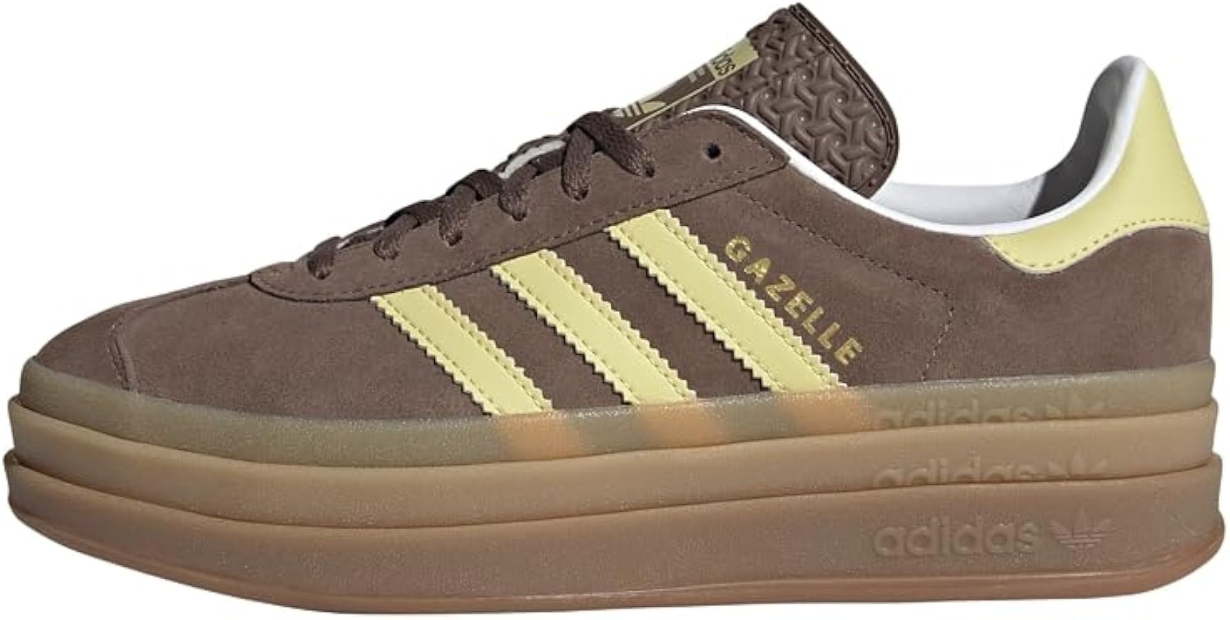 adidas Gazelle Bold Women's Sneakers, Earth Strata/Powder Yellow/Cloud White, Size 7.5 | Amazon (US)
