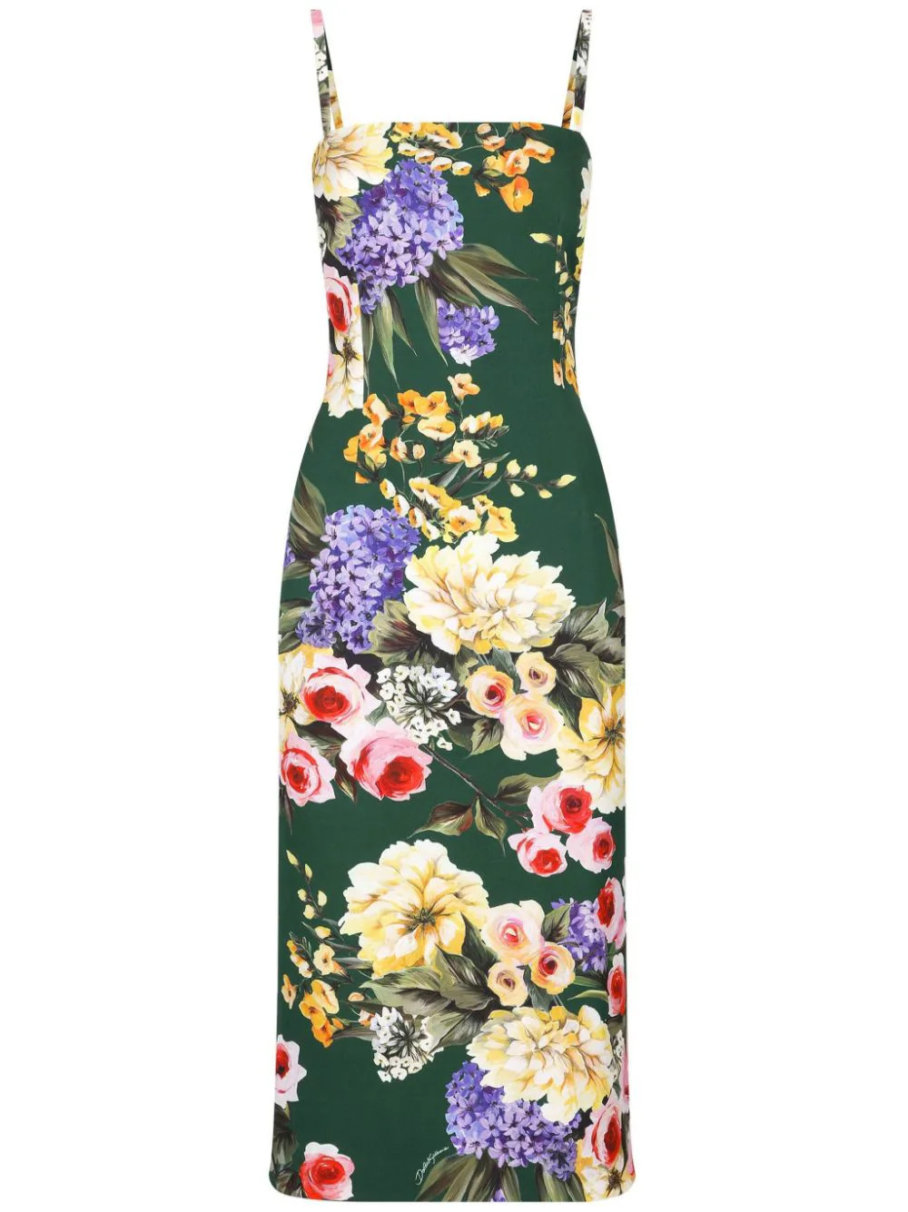 Dolce & Gabbana Garden-print midi dress - Green | Farfetch Global