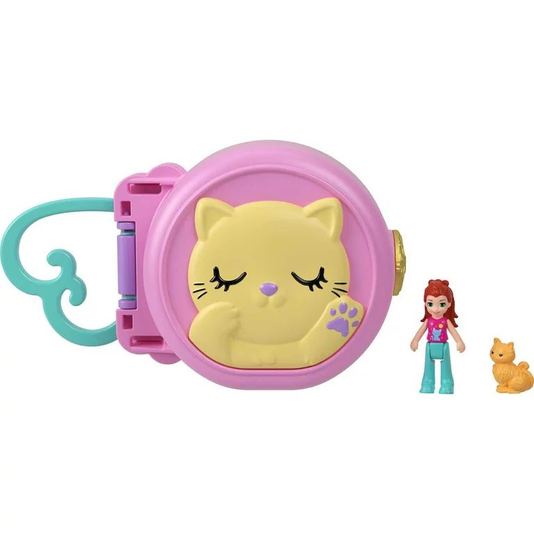 Polly Pocket Sleepy Pets Travel Toy Playset with Micro Lila Doll and Pet Cat Accessory | Walmart (US)