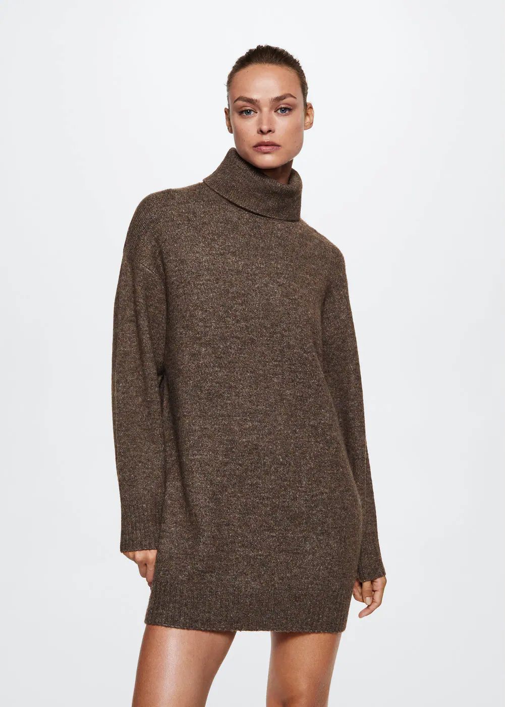 Turtle neck dress -  Women | Mango USA | MANGO (US)