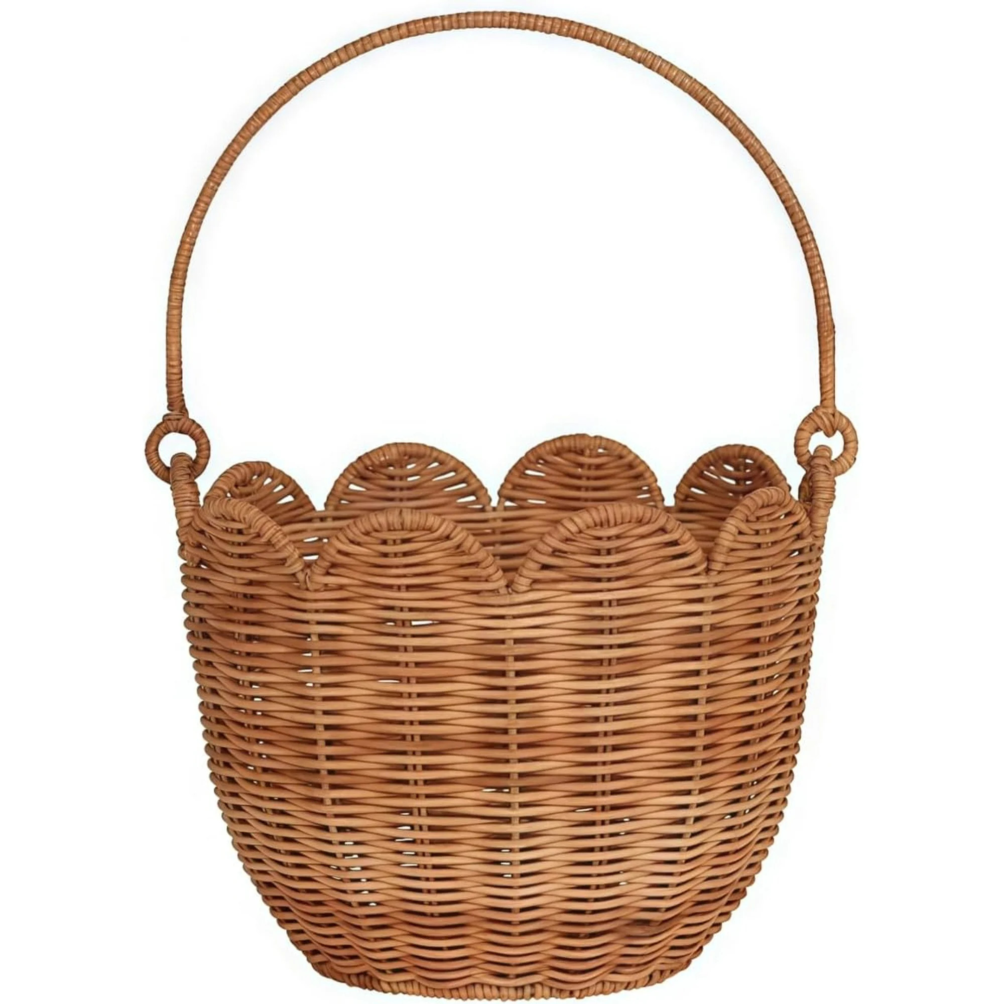 Kids Easter Wicker Baskets:Scalloped Basket, Easter Basket, Creative Flower Shape Picnic Basket, ... | Walmart (US)