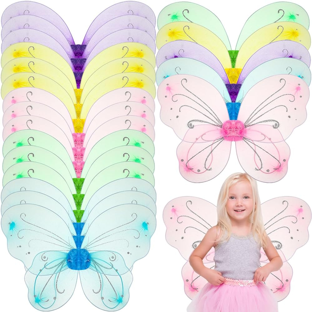 Chivao 20 Pieces Fairy Wings Butterfly Wings Dress up Birthday Wedding Decoration Halloween Party... | Amazon (US)
