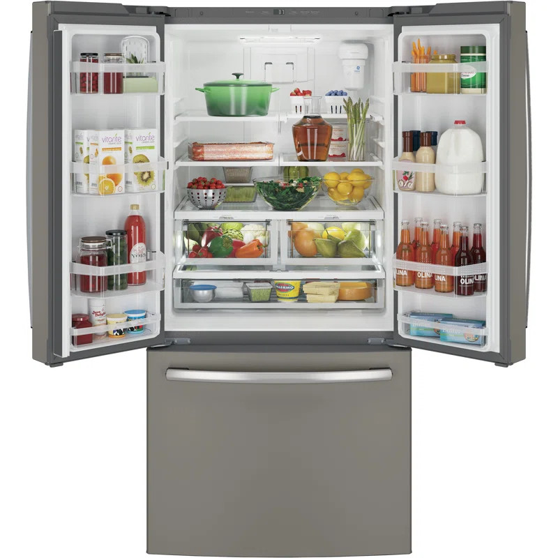 GE Smart Appliances 33" Counter Depth French Door 18.6 cu. ft. Energy Star Refrigerator | Wayfair North America