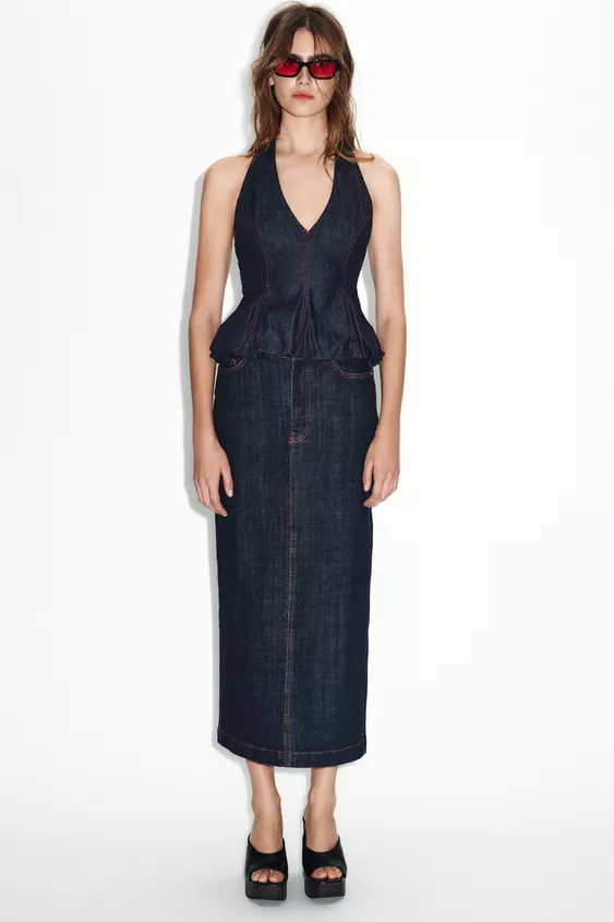 Z1975 DENIM MIDI SKIRT | Zara US