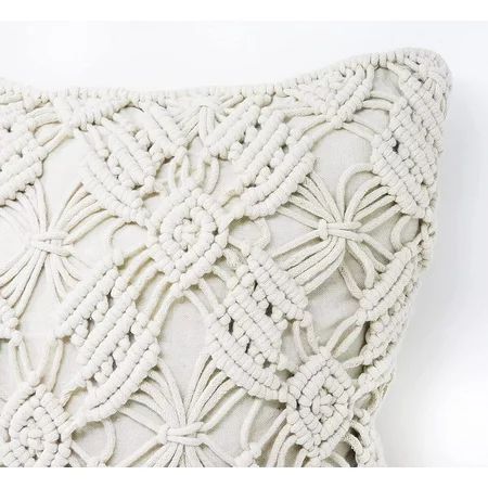 Heavenera Set of 2 100% Cotton Macrame Pillow Covers 18X18 inches Farmhouse Boho Throw Pillowcase fo | Walmart (US)