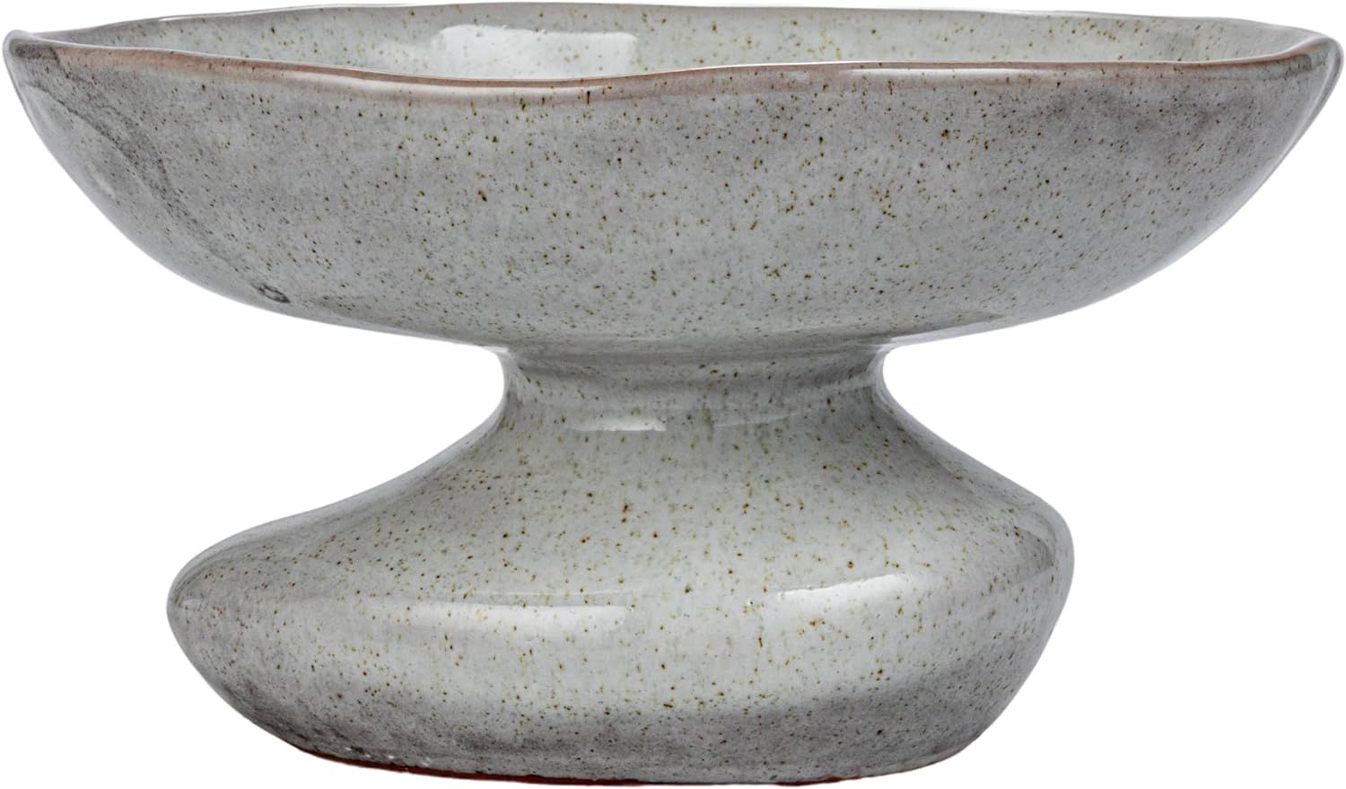 Bloomingville, White Speckled Stoneware Organic Shaped Footed Dish, Small | Amazon (US)