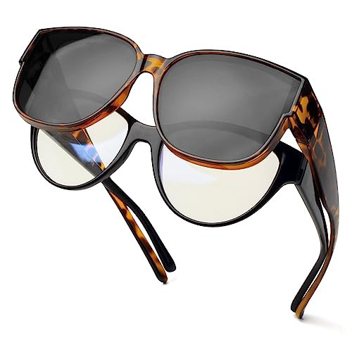 Face Shadow Polarized Sunglasses Fit Over Glasses, Sunglasses for Women to Go Over Glasses UV Protection Lightweight | Amazon (US)