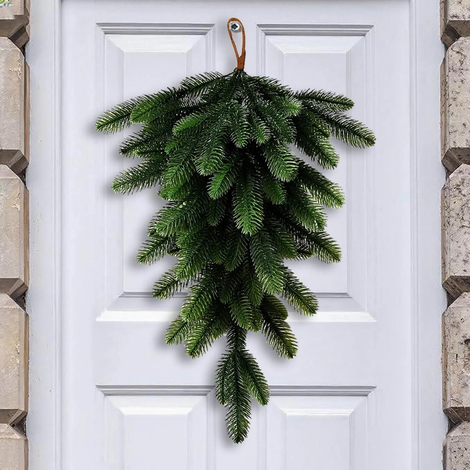 Wall Mount Rattan Artificial Christmas Vine Decor, Woven Hanging Holiday Foliage Ornament, Indoor... | Walmart (US)