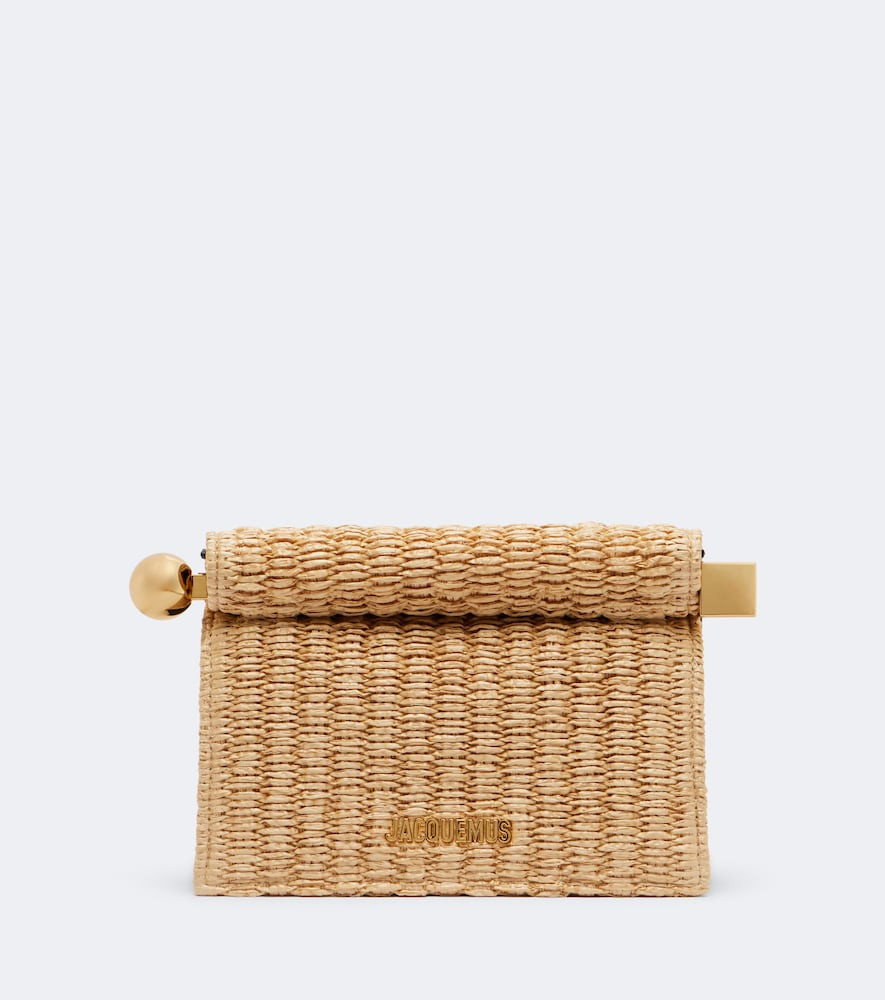 Jacquemus Rond Carre Small raffia clutch | Mytheresa (UK)