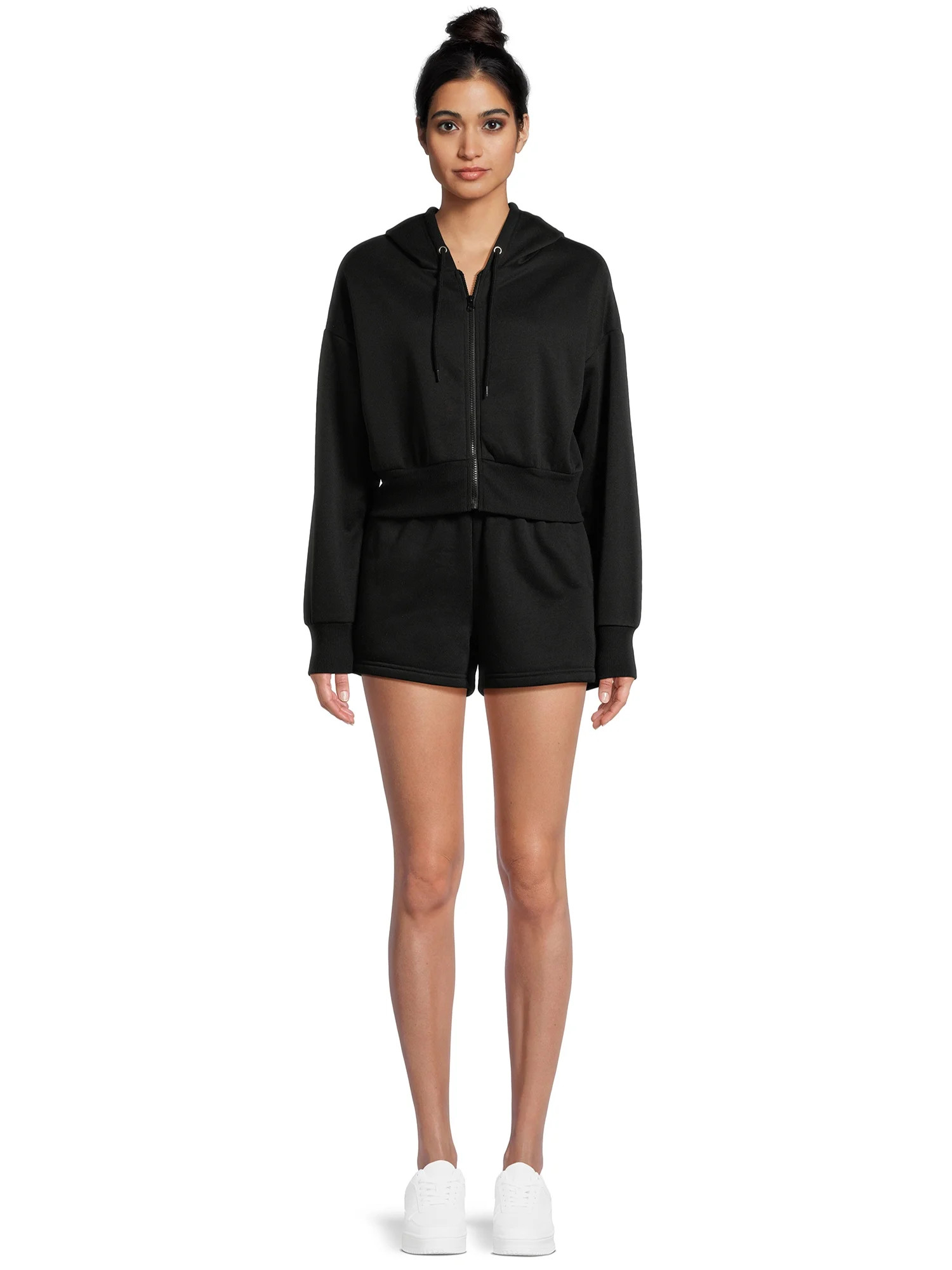 Liv & Lottie Juniors Fleece Zip Up Hoodie and Shorts Set, 2-Piece | Walmart (US)