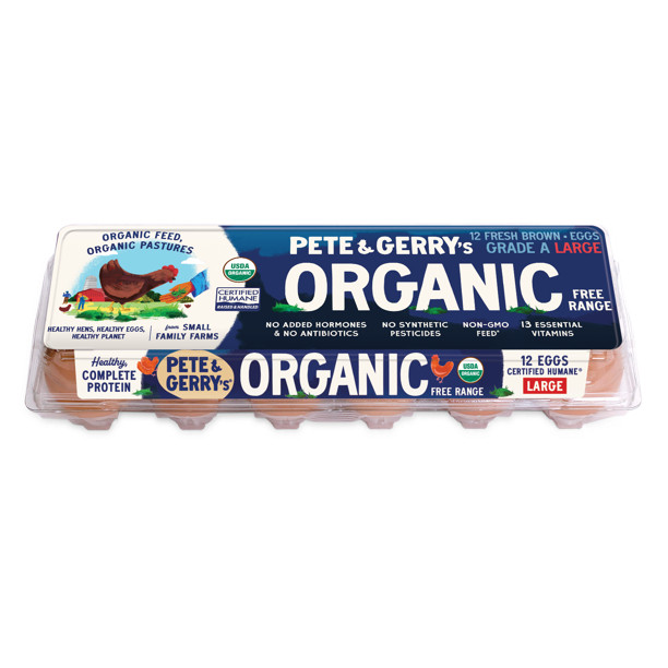 Pete and Gerry's Organic Free Range Brown Grade A Eggs, Large, 12 Count | Walmart (US)