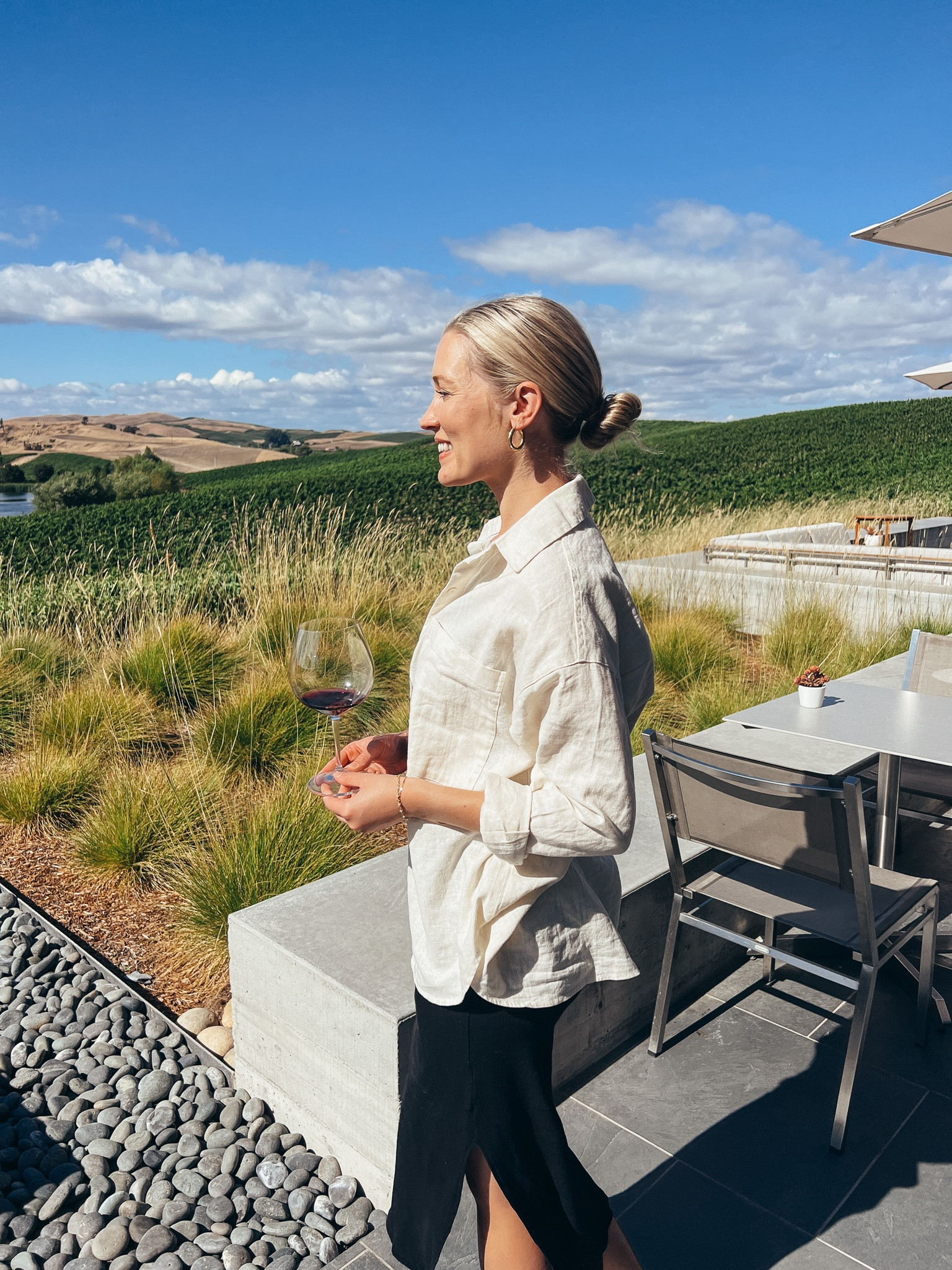 Spring and summer winery outfit 

Wine tasting, linen shirt, black dress 

#LTKSeasonal #LTKtravel