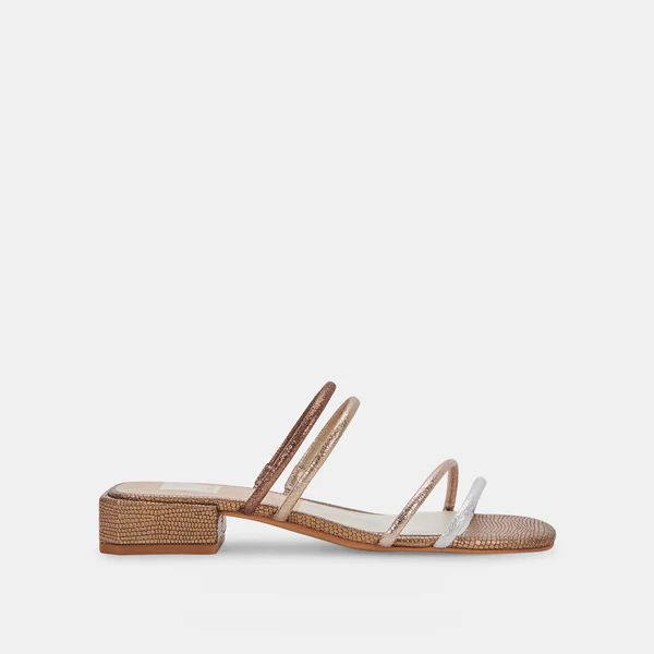 HAIZE SANDALS IN METALLIC MULTI STELLA SUEDE | DolceVita.com