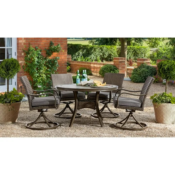 Member's Mark Newcastle Round Dining Set with Sunbrella Fabric, 5pc | Sam's Club