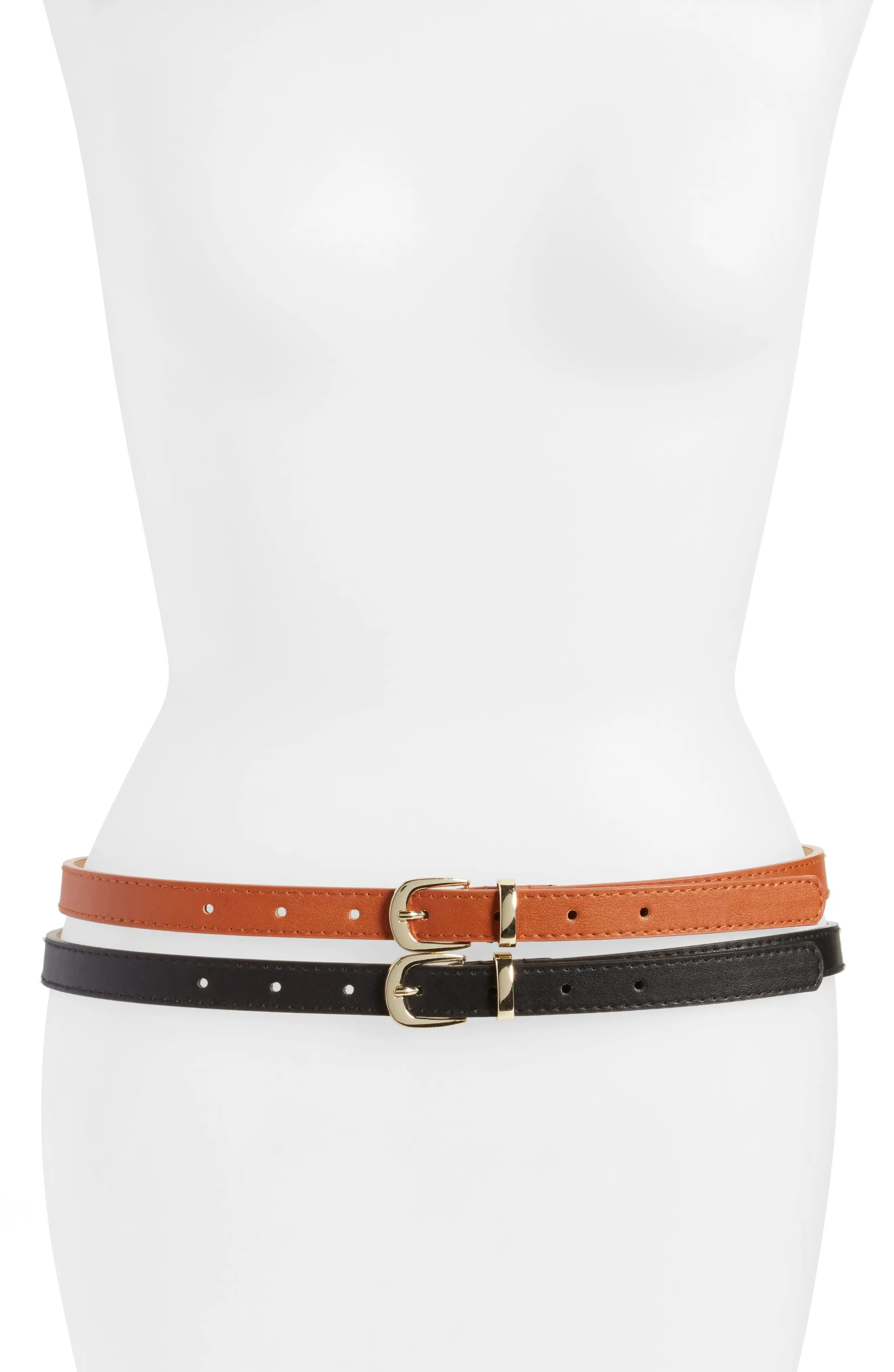 2-Pack Faux Leather Belts | Nordstrom