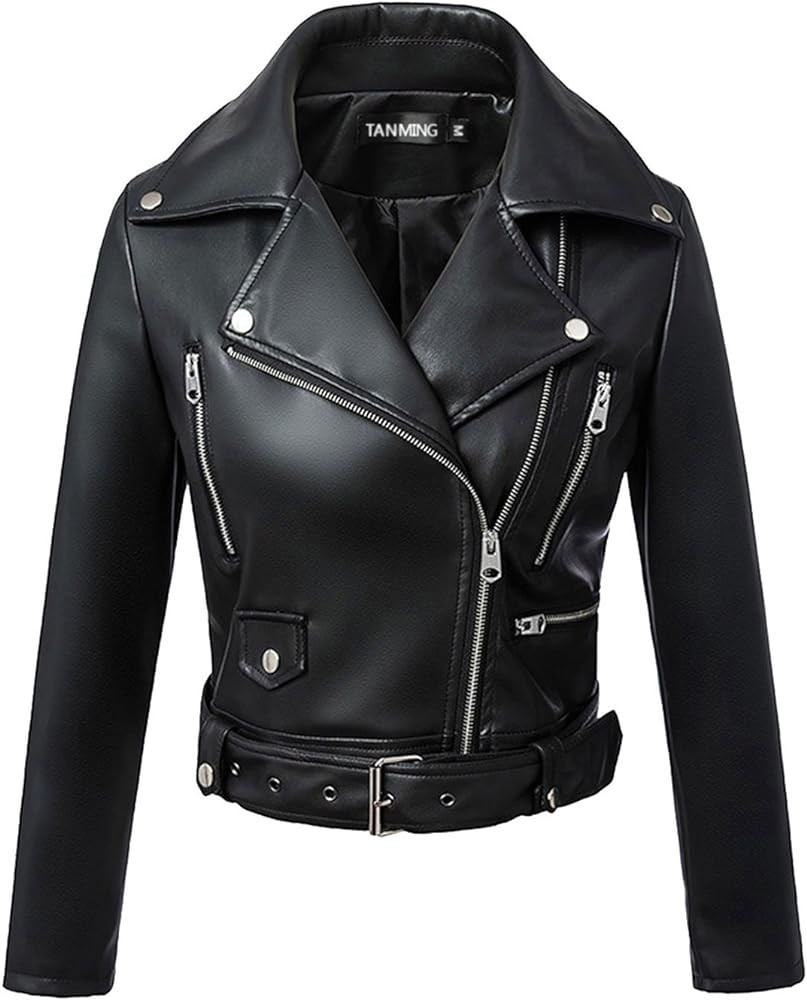 Women's Faux Leather Moto Biker Short Coat Jacket | Amazon (US)