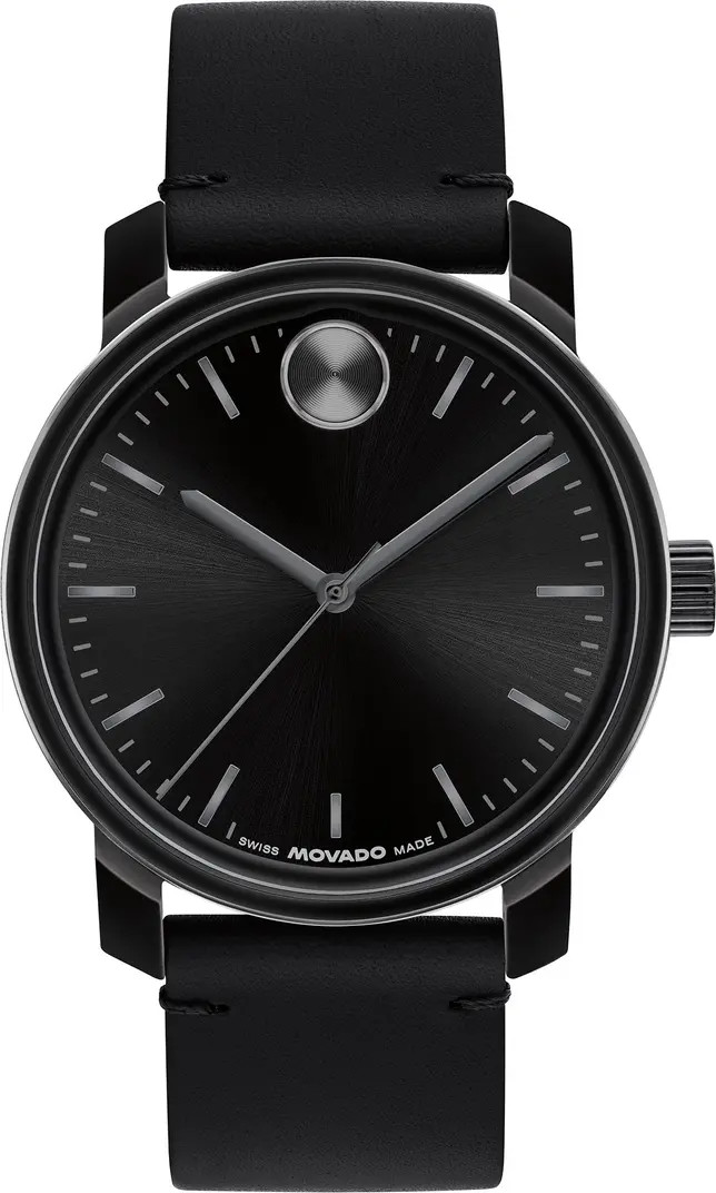 Bold Access Leather Strap Watch, 41mm | Nordstrom