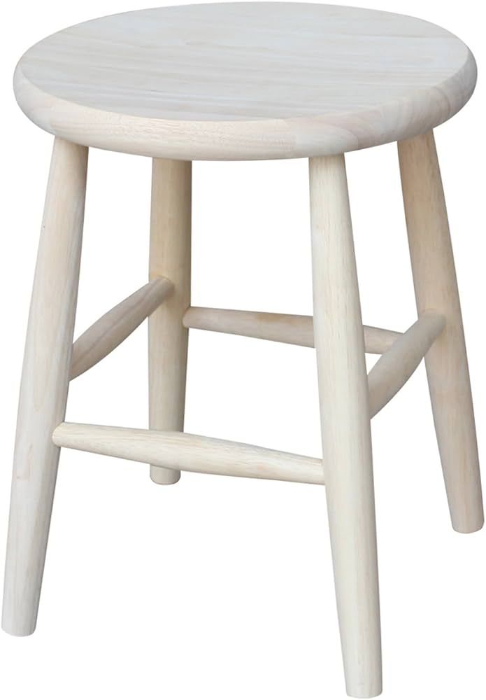 International Concepts 18-Inch Scooped Seat Stool, Unfinished | Amazon (US)