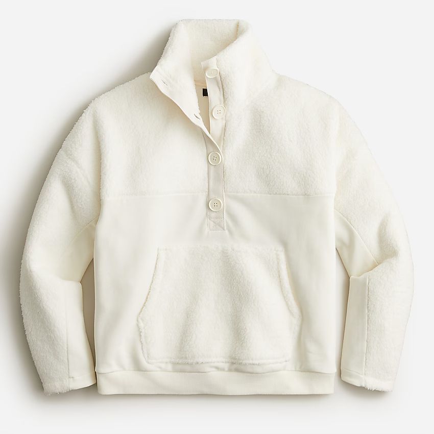 Teddy sherpa button-front sweatshirt | J.Crew US