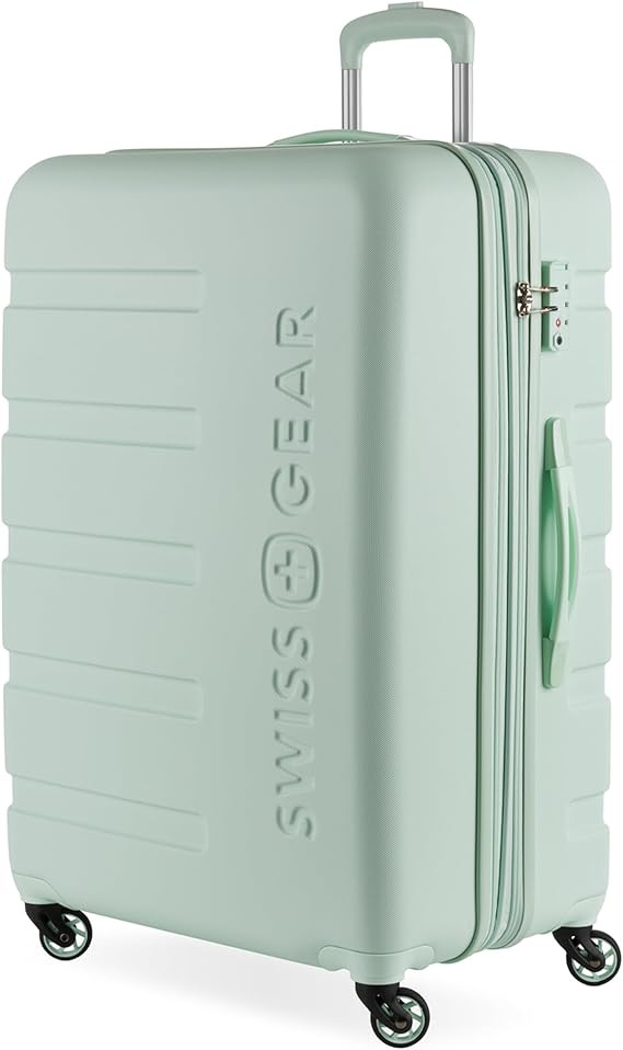 SwissGear 7366 Hardside Expandable Luggage with Spinner Wheels, Clearly Aqua, Checked-Large 27-In... | Amazon (US)