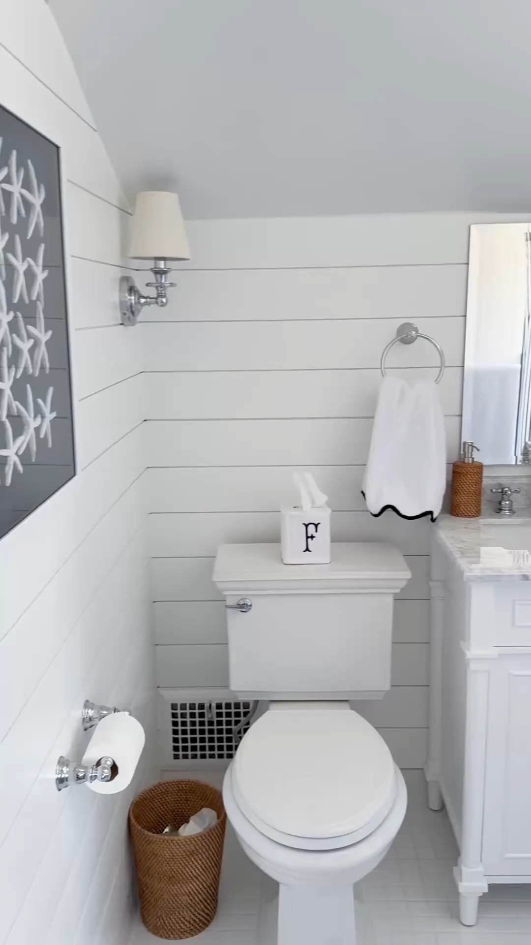 Navy and white bathroom decor 

#LTKFindsUnder100 #LTKHome