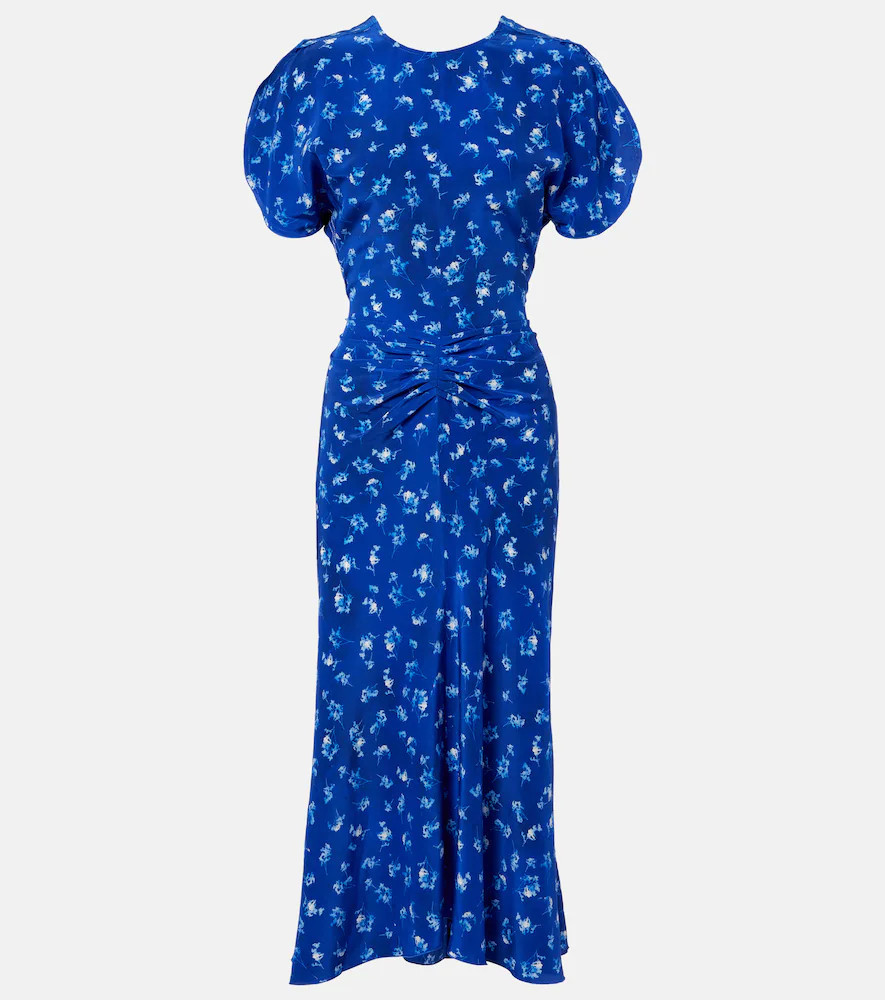 Victoria Beckham Bela floral gathered silk midi dress | Mytheresa (US/CA)