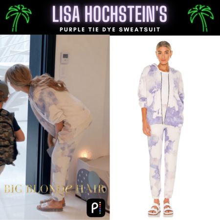 Tie Dye For // Lisa Hochstein’s Purple Tie Dye Sweatsuit Is By Cotton Citizen // Shop Similar Styles With The Link In Our Bio #RHOM #LisaHochstein 