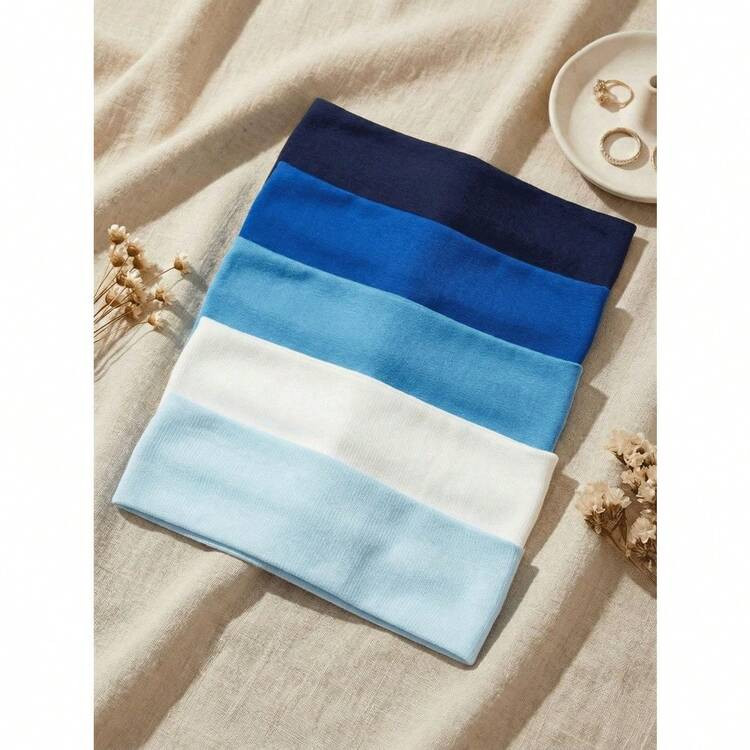 5pcs/Pack Women's Bohemian Style Non-Slip Headbands, Suitable For Yoga, Running, Fitness And Face... | SHEIN