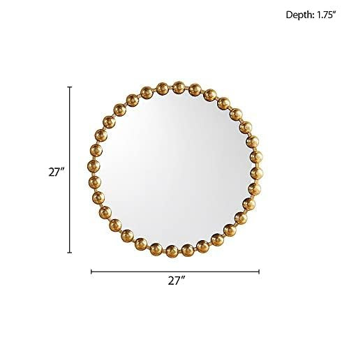 MADISON PARK SIGNATURE Wall Décor Marlowe Metal Spherical Frame Round Mirror for Living Room - H... | Amazon (US)