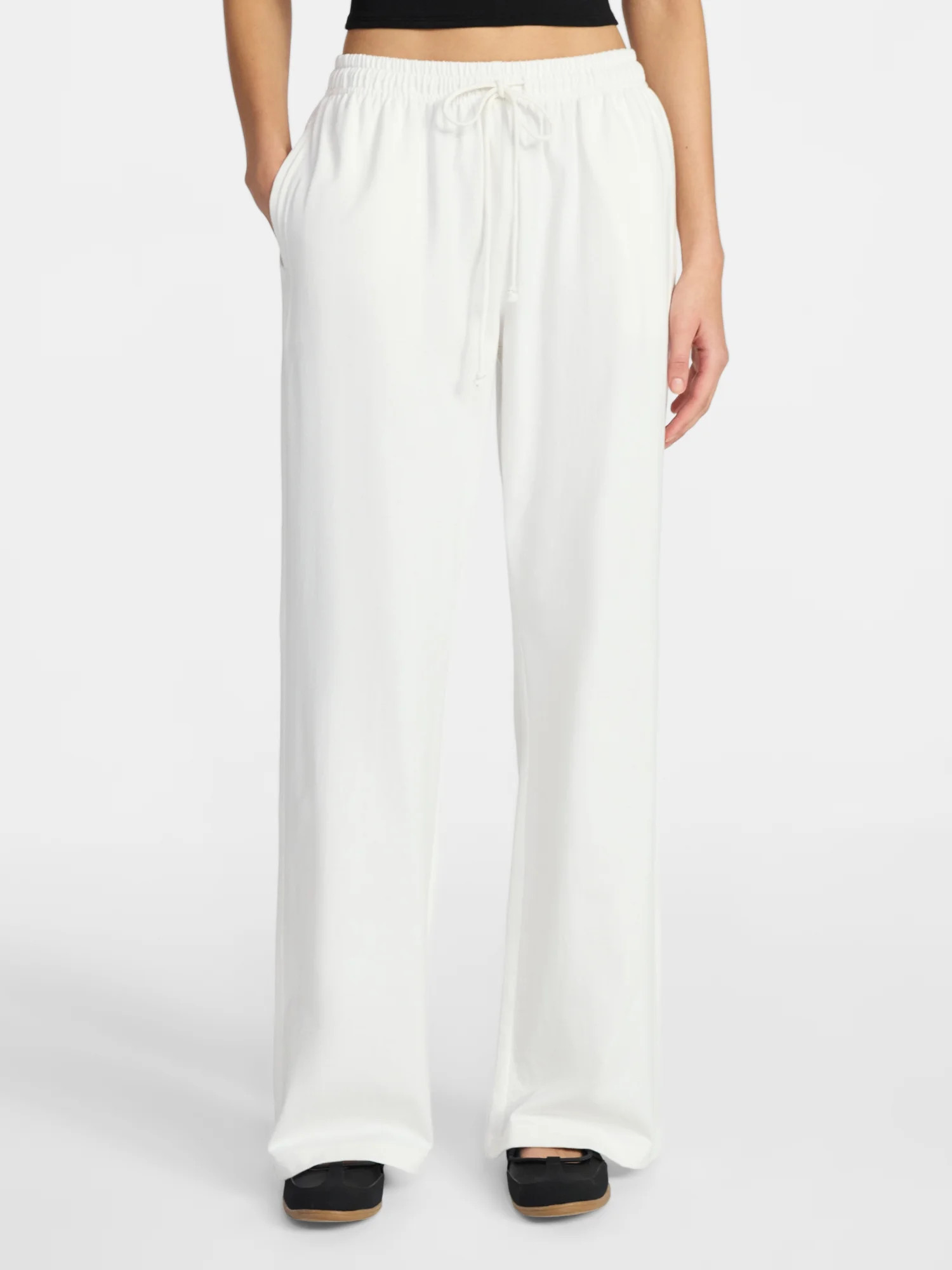 No Boundaries Cotton Jersey Drawstring Pants, 31.5'' Inseam, Women's XXS-XXL | Walmart (US)