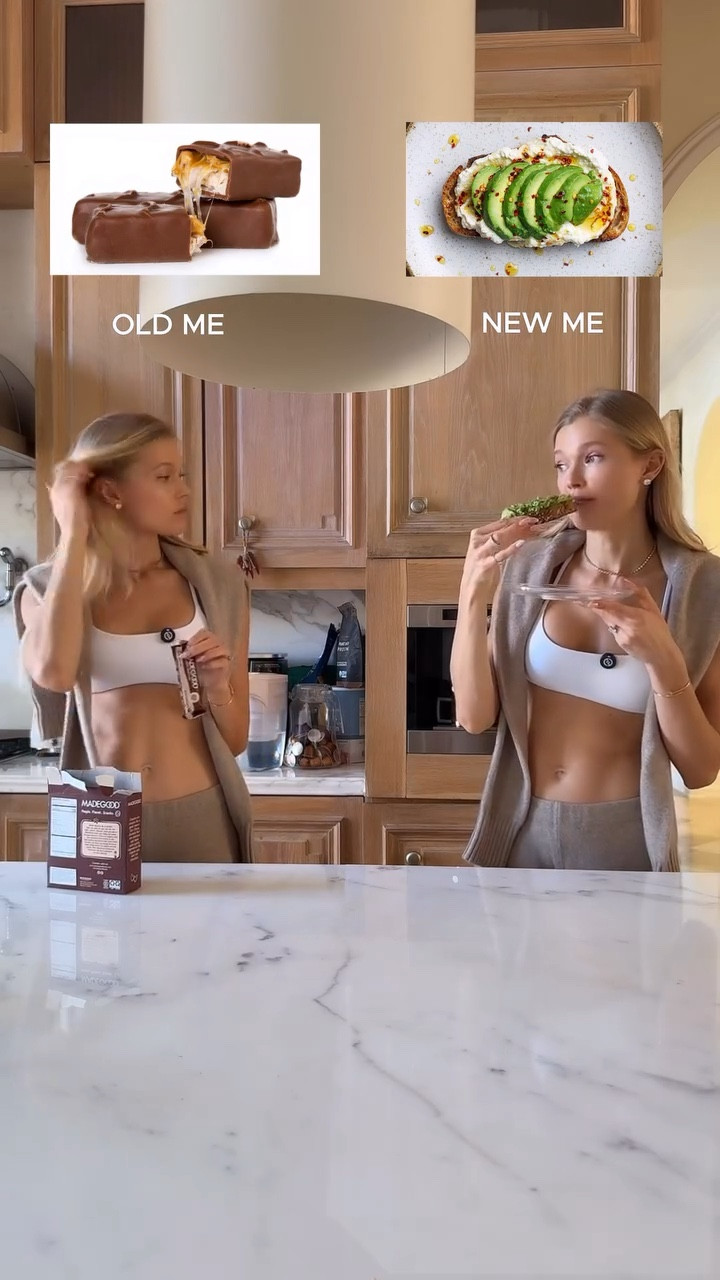 Old me always chose “diet” foods, but didn’t really prioritize the quality of ingredients. I was constantly compromising on one side and overcompensating on another. Always bloated, weight going up and down, always thinking about calories and dieting.

New me keeps it simple. I focus on wholesome foods instead of diet foods. That helped heal my gut, reduce sugar spikes, and feel more satisfied - which means more energy, a steadier appetite, and way more control.
And for the first time… it all feels manageable

Which version are you? 👇🏻❤️ 

#wellness #selfcare #wholefoods