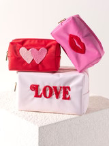 Shiraleah Cara Lips Cosmetic Pouch, Pink | Shiraleah