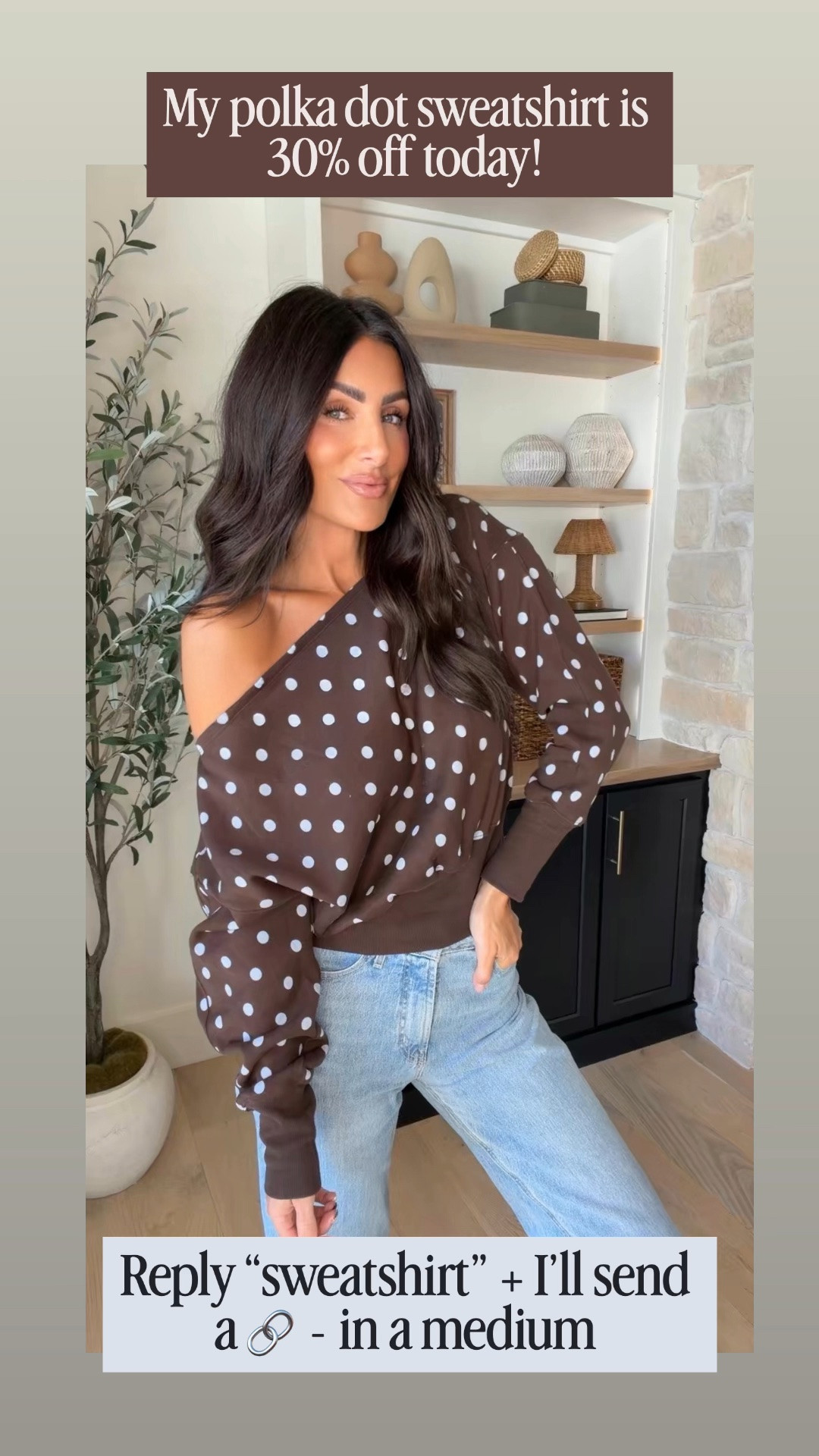 Polka dot sweatshirt 30% off today in a medium
