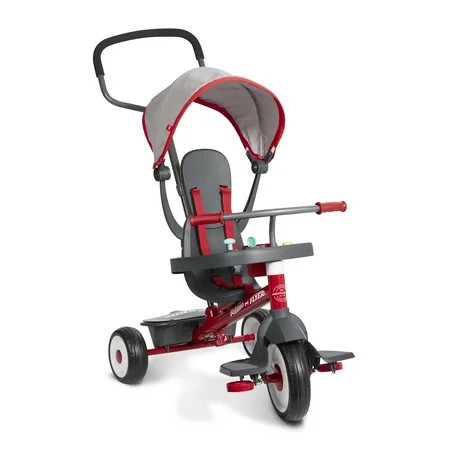 Radio Flyer 4-in-1 Stroll 'N Trike with Activity Tray, Red & Gray, Tricycle for Boys and Girls, Ages 1-5 | Walmart (US)