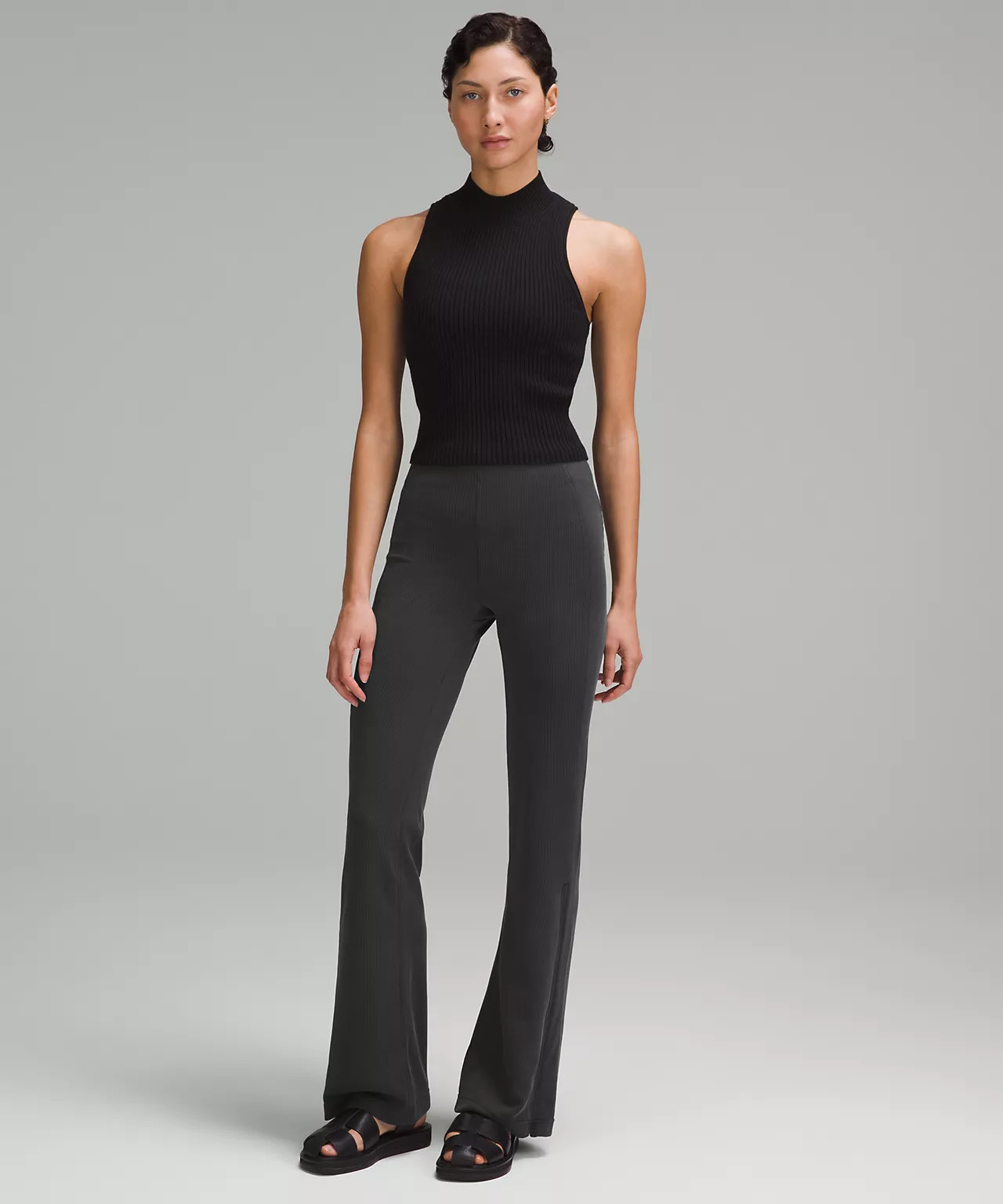Brushed Softstreme Ribbed Zip Flared Pant 32.5" | Lululemon (US)