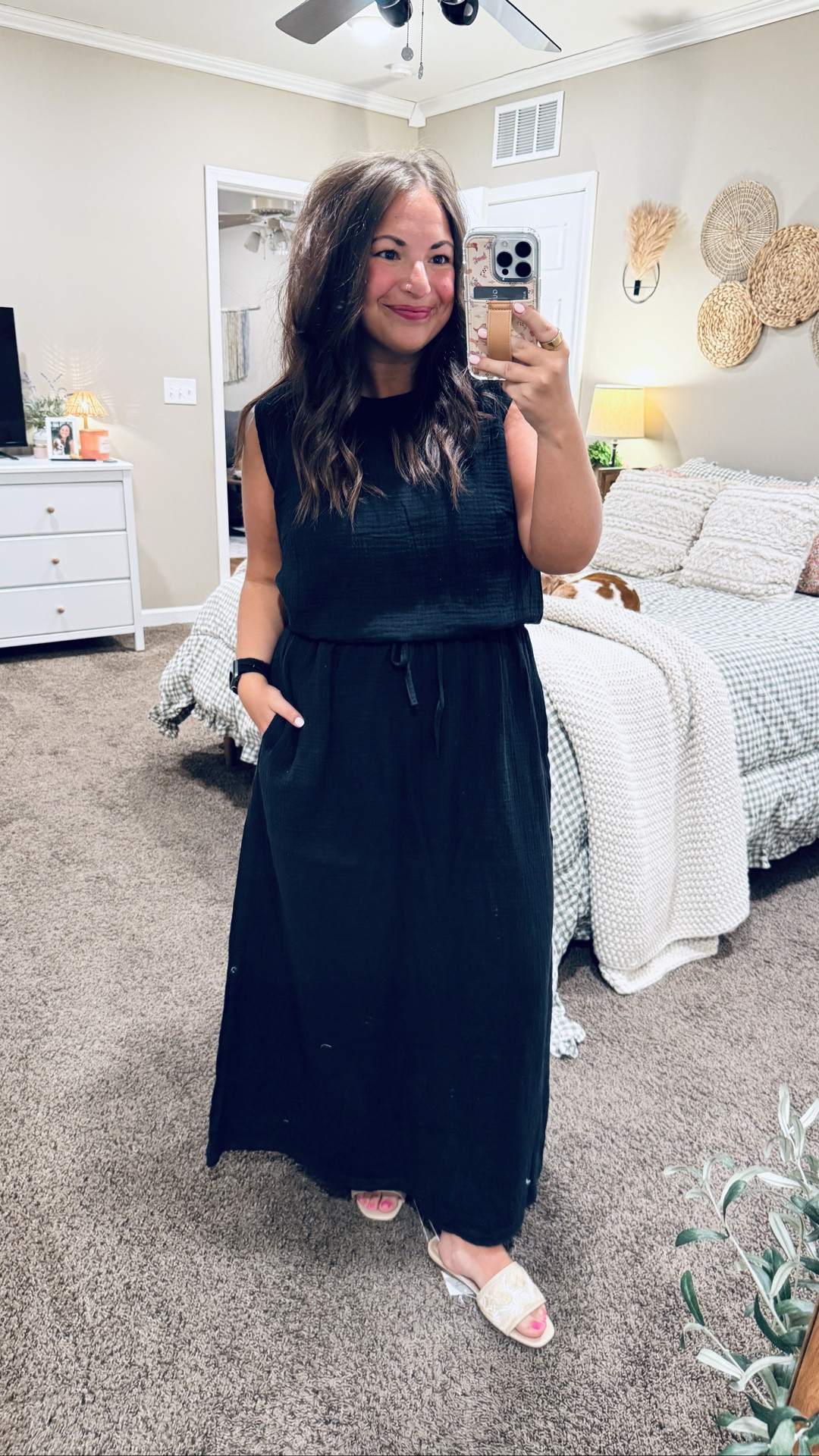 matching sets just make life easier ✨ cute, comfy, lightweight… AND the skirt has pockets 🙌🏻 definitely one of my favorite summer outfits lately ☀️ 

 #amazonfinds #matchingset #summerstyle #maxiskirt #casualfashion #LTKootd #LTKMidsize #LTKWorkwear