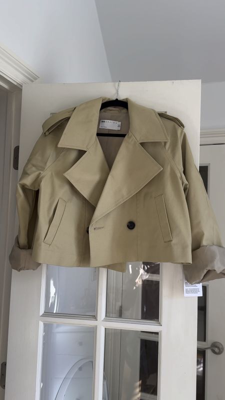 Stone khaki Cropped trench coat, spring jacket, neutral 

#LTKfindsunder100 #LTKVideo #LTKstyletip