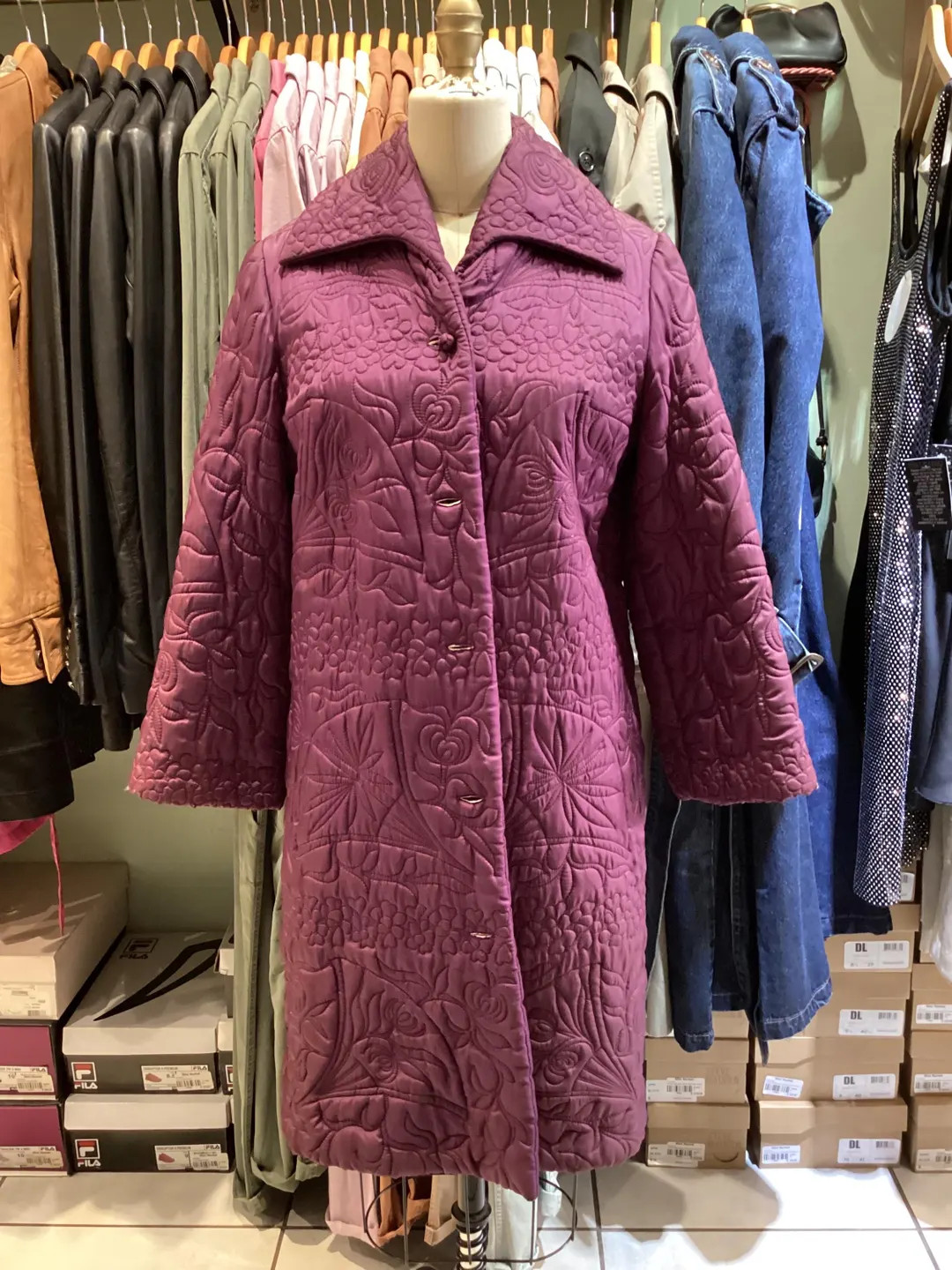 Vintage Lord & Taylor Quilted Floral Coat | Etsy (US)