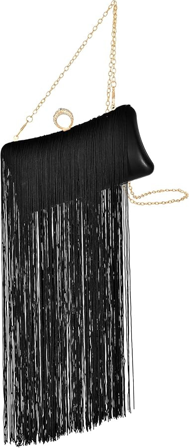 Fashion Women's Evening Bags, Gold Silk Luxury Handbags with Chain Stylish Purses for Wedding Par... | Amazon (US)