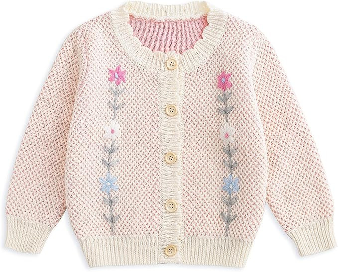 Simplee kids Baby Sweater Cardigan Jacquard Cable-Knit Spring Coat Long Sleeve Cardigan for Baby ... | Amazon (US)