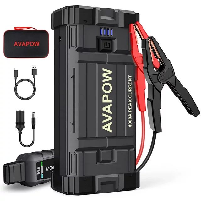AVAPOW Car Jump Starter, 4000A Peak 27800mAh Battery Jump Starter (for All Gas or Up to 10L Diese... | Walmart (US)