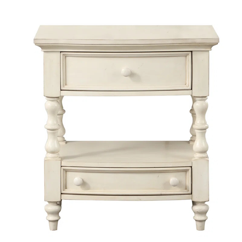 Pilton 2 - Drawer Nightstand in Antique White | Wayfair North America