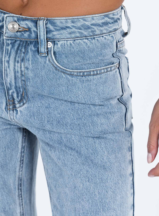 Camilu Split Hem Jeans Denim | Princess Polly US