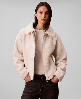 Calvin Klein Jeans Women's Point Collar Jacket - Macy's | Macy's